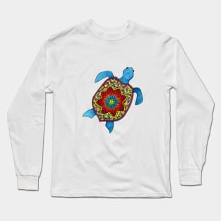 Turtley Awesome Mosaic Watercolor Turtle Long Sleeve T-Shirt